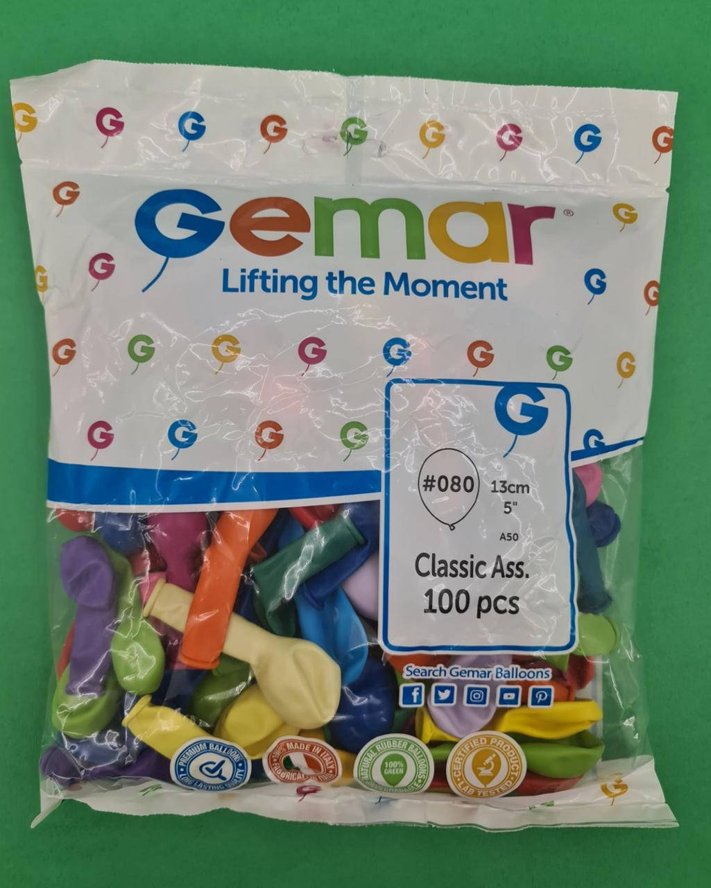 

Шары Воздушные Надувные Ассорти 5"(13 см)100 шт(1 пач)Gemar