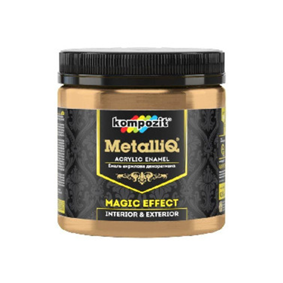 

Декоративная акриловая эмаль Kompozit Metalliq бронза 0.5кг