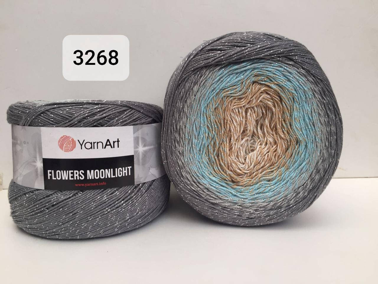 

Пряжа Yarnart Flowers Moonlight 3268 (Ярнарт Фловерс Флауерс) секционная пряжа с металликом