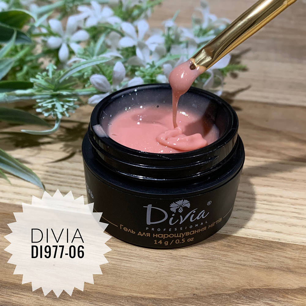 

Divia Гель камуфлюючий для нарощення нігтів з шимером Shimmer gel Di977 №006