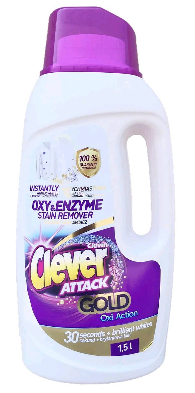 

Жидкий кислородный пятновыводитель Clever Attack Gold 1.5л
