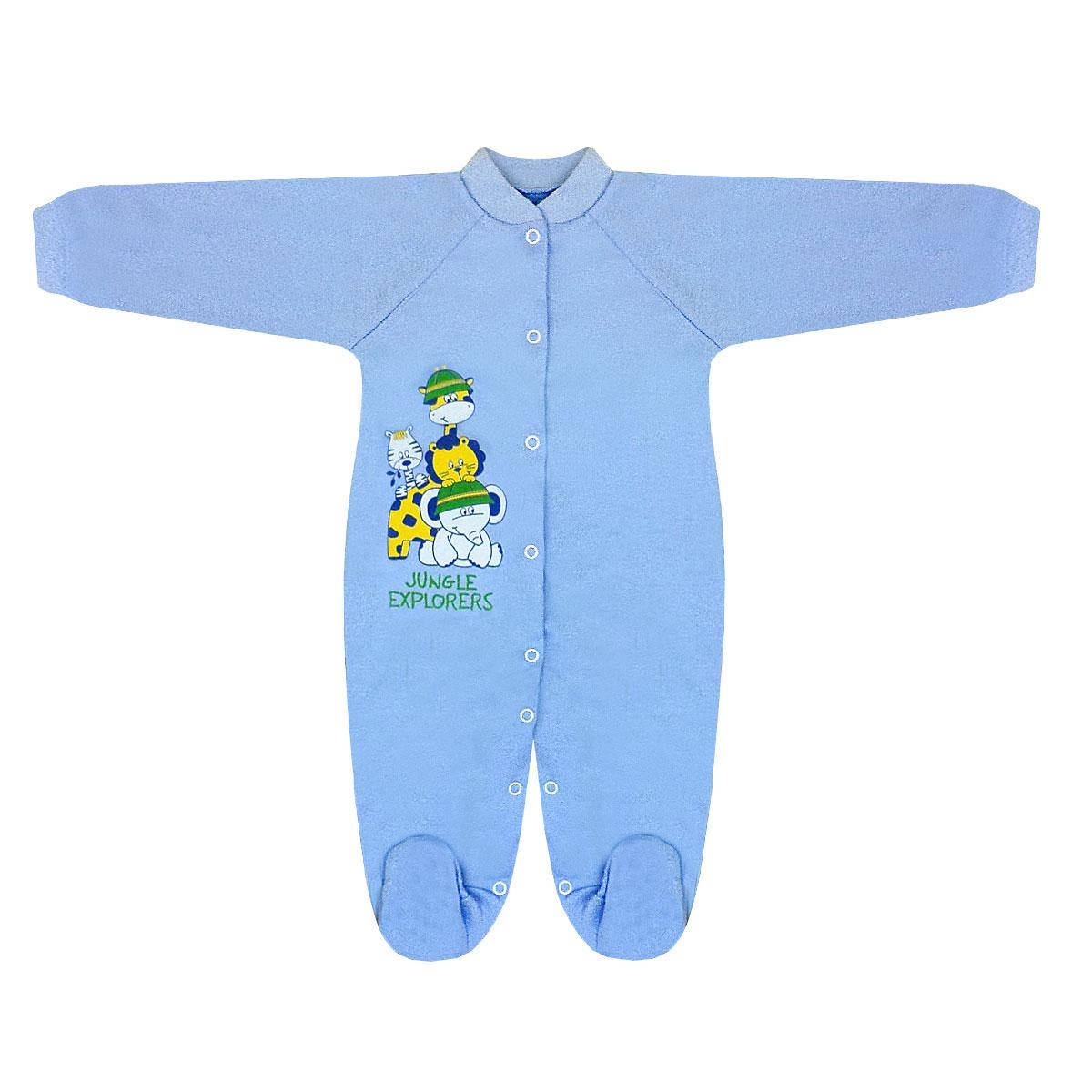 

Ясельный комбинезон на кнопках для мальчика Джунгли интерлок, Разные цвета