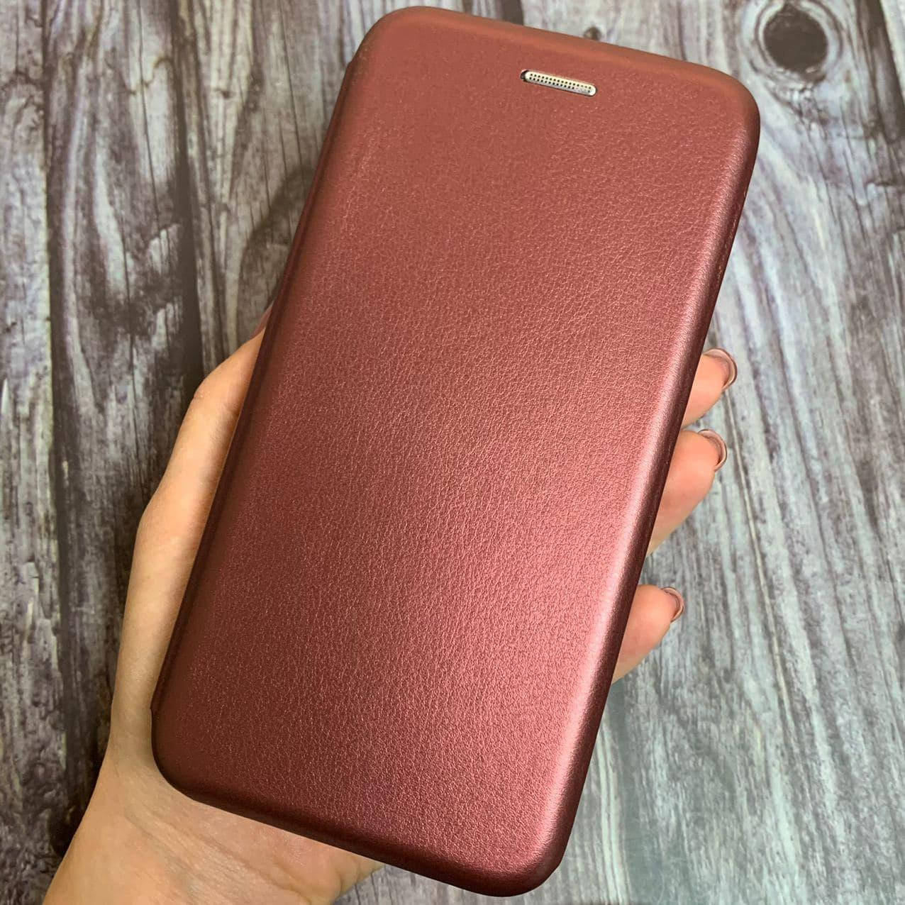 

Чехол книга для Xiaomi Redmi Note 8 с эко кожи с подставкой книжка на телефон сяоми редми нот 8 бордовая STN, Бордовый