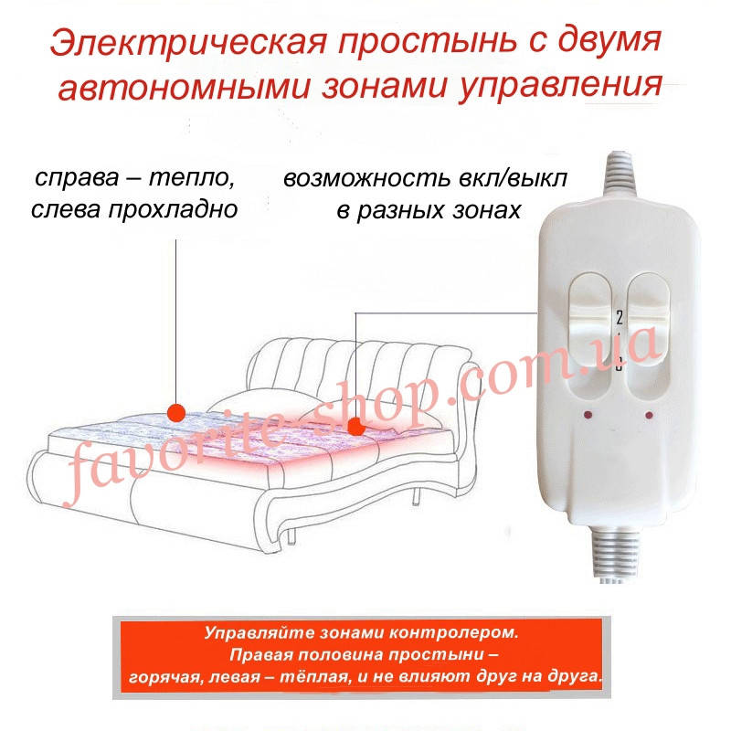 

Электропростынь байковая 2-х зонная 2-х спальная (160х140) LUX