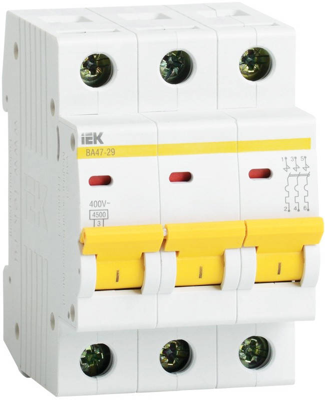 

Вимикач автоматичний IEK ВА-47-29-3P С16