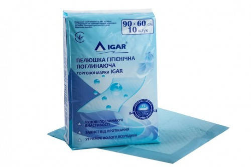 

Одноразовые пеленки гигиенические поглощающие IGAR 90х60 см 10 шт