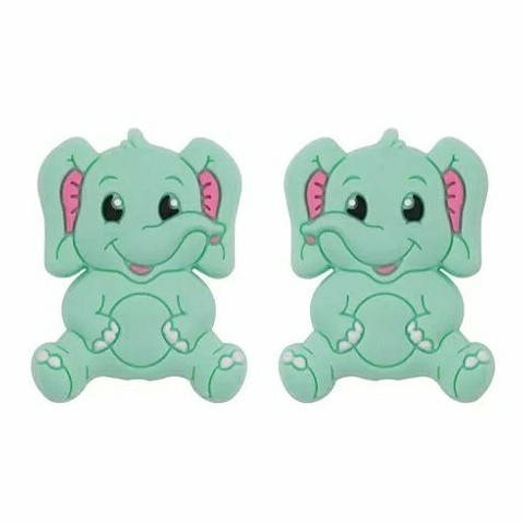 

Слонёнок бусина силиконовая Мятный