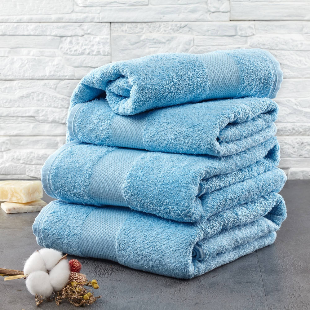 

Полотенце махровое голубое AISHA Узбекистан 50*90 плотность 500, Голубой