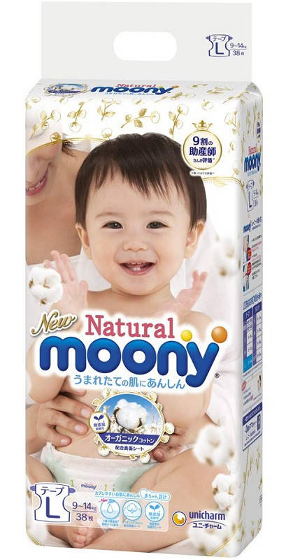 

Moony Подгузники Natural L (9-14кг) 38шт внутренний рынок Японии