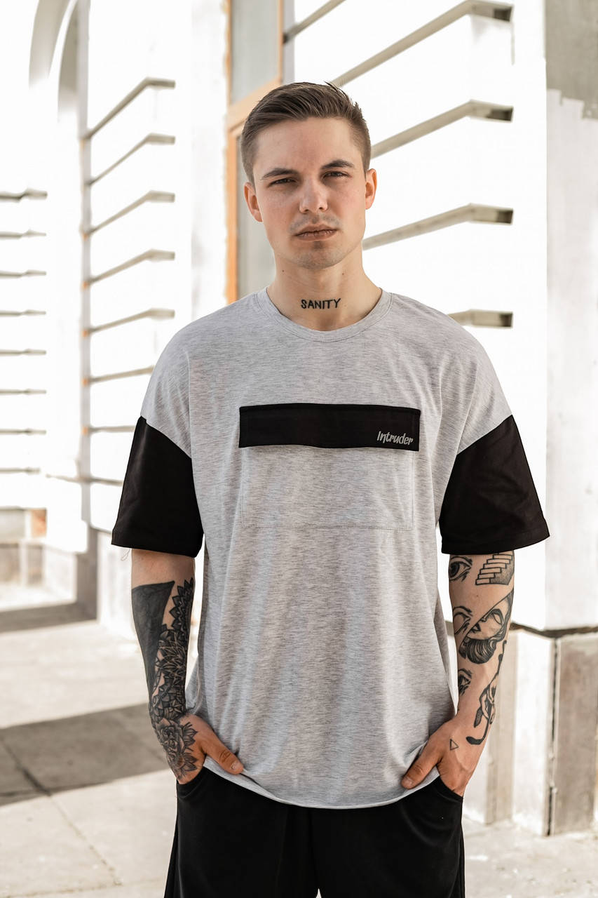 

Футболка мужская FreeDom серая с черным (S-3XL) XXL-3XL