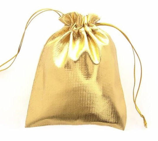 

Подарочный мешочек из органзы 7 x 9 см золотистый