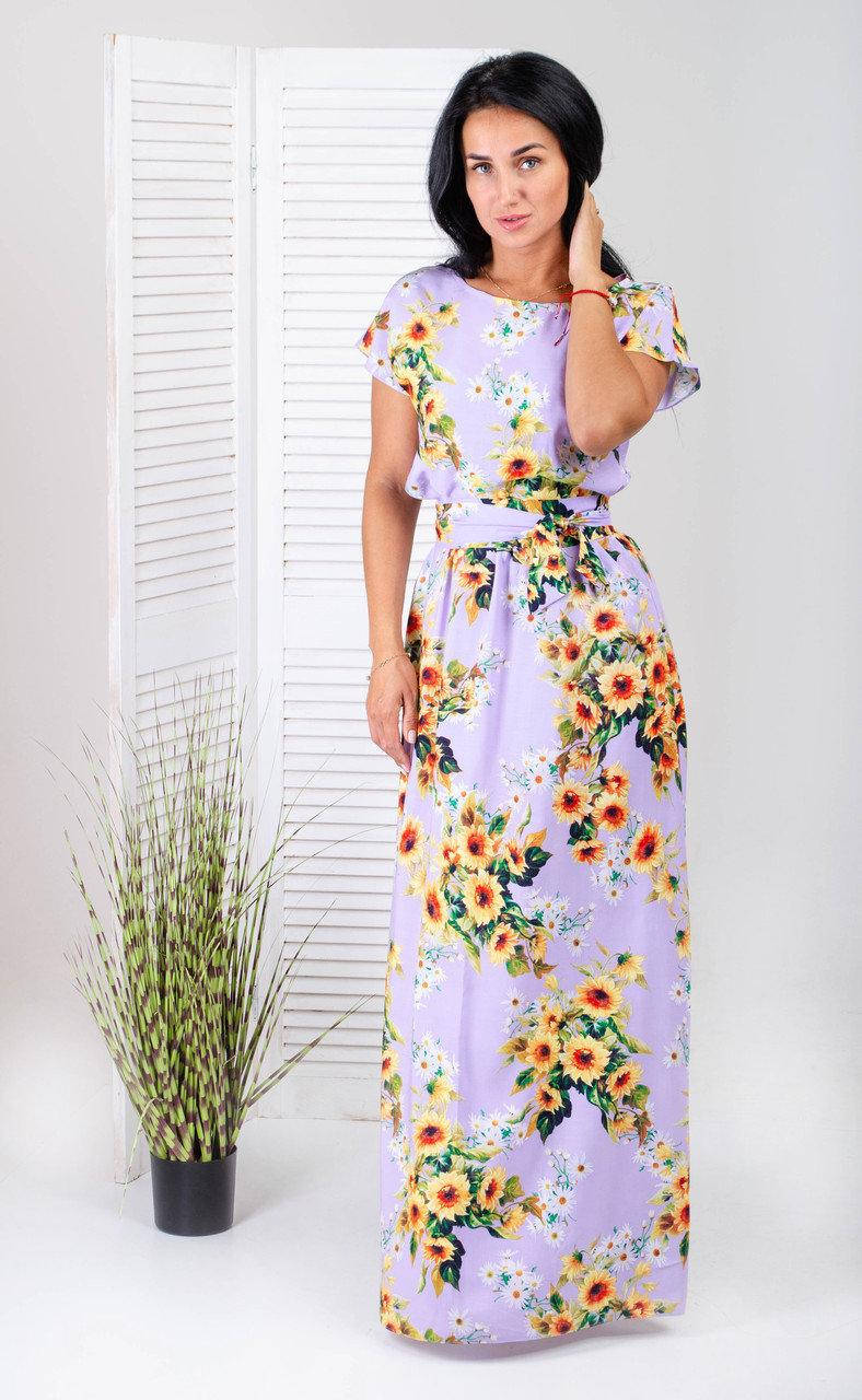 

Длинный модный летний сарафан в пол, оригинальное интересное платье свободного кроя под поясок .