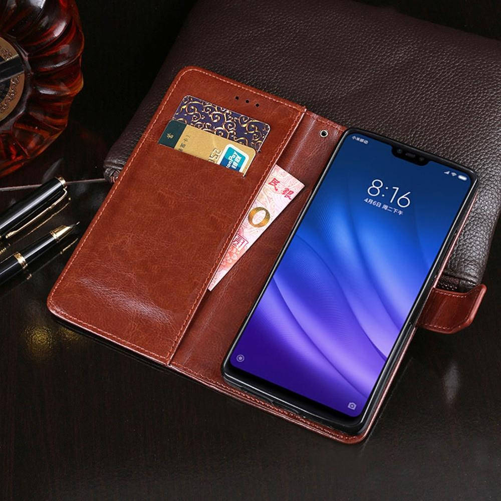 

Чехол Idewei для Xiaomi Mi 8 Lite книжка кожа PU коричневый