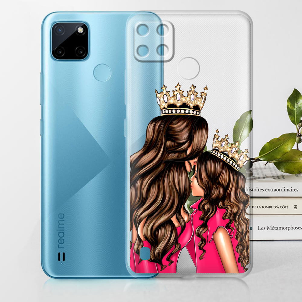 

Чехол Ultra Clear Realme C21Y Мама дочь принцессы, Прозрачный