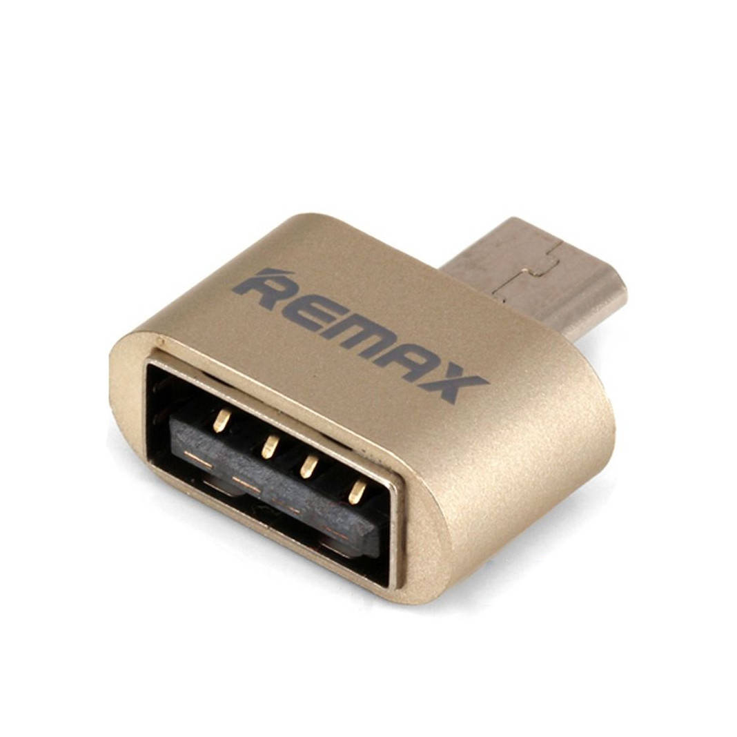

Переходник Remax RA-OTG USB(F) to microUSB(M), gold