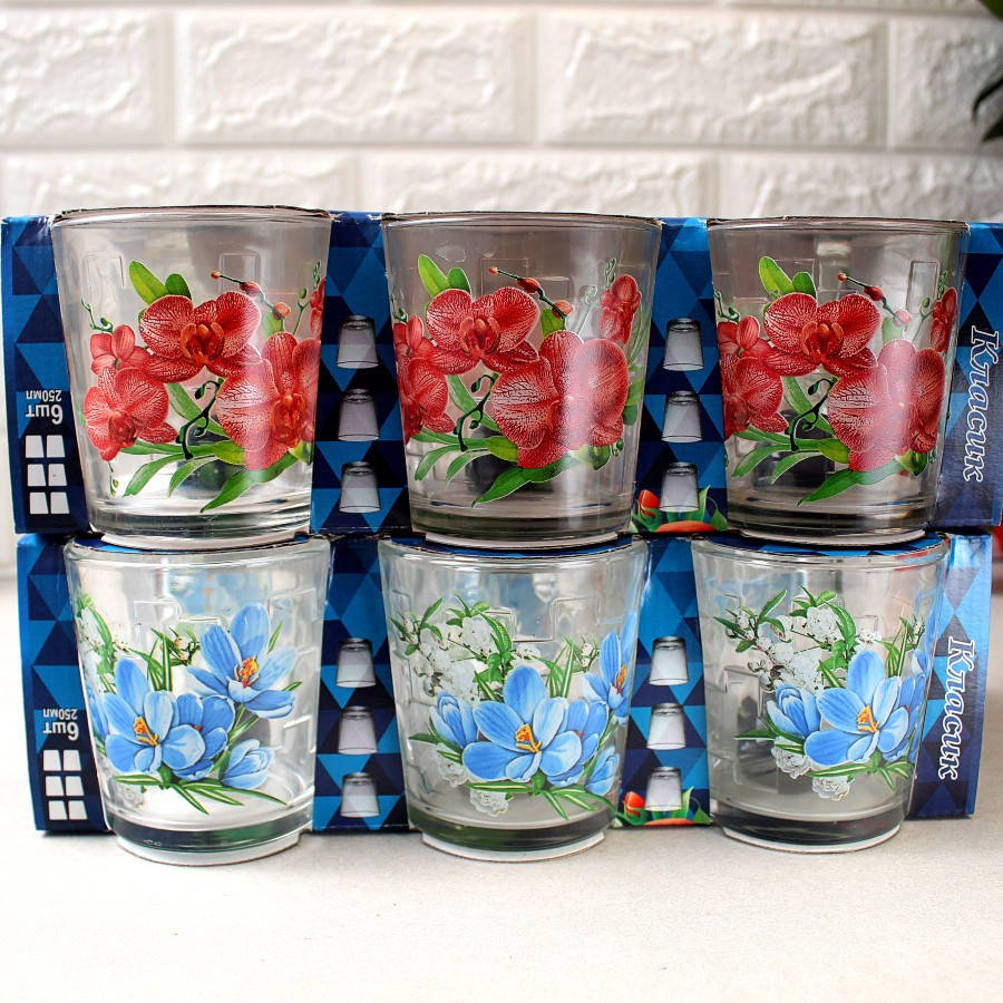 

Набор широких стаканов с цветами "Классик" 250 мл (8224)