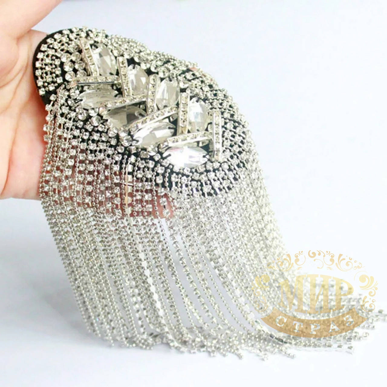 

Эполеты стразовые, цвет Crystal, №2 1 пара