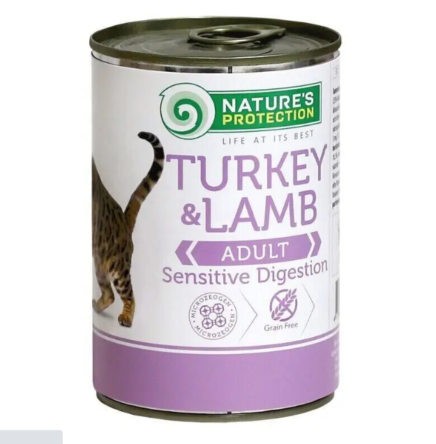 

Nature's Protection Sensitive Digestion with Turkey&Lamb Корм для кошек с индюшатиной и мясом ягнят 400 г