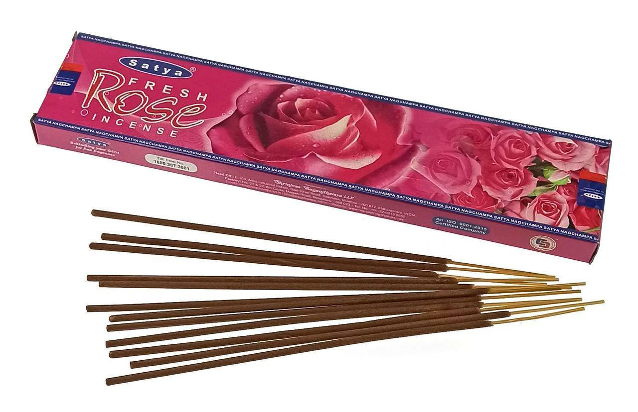 

Благовония натуральные Fresh Rose Свежая Роза 20 г Satya Индия