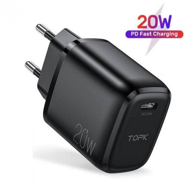 

Сетевое зарядное устройство Topk Qualcomm Quick Charge 3.0 20W USB Type-C/PD (B110P) блочек зарядка