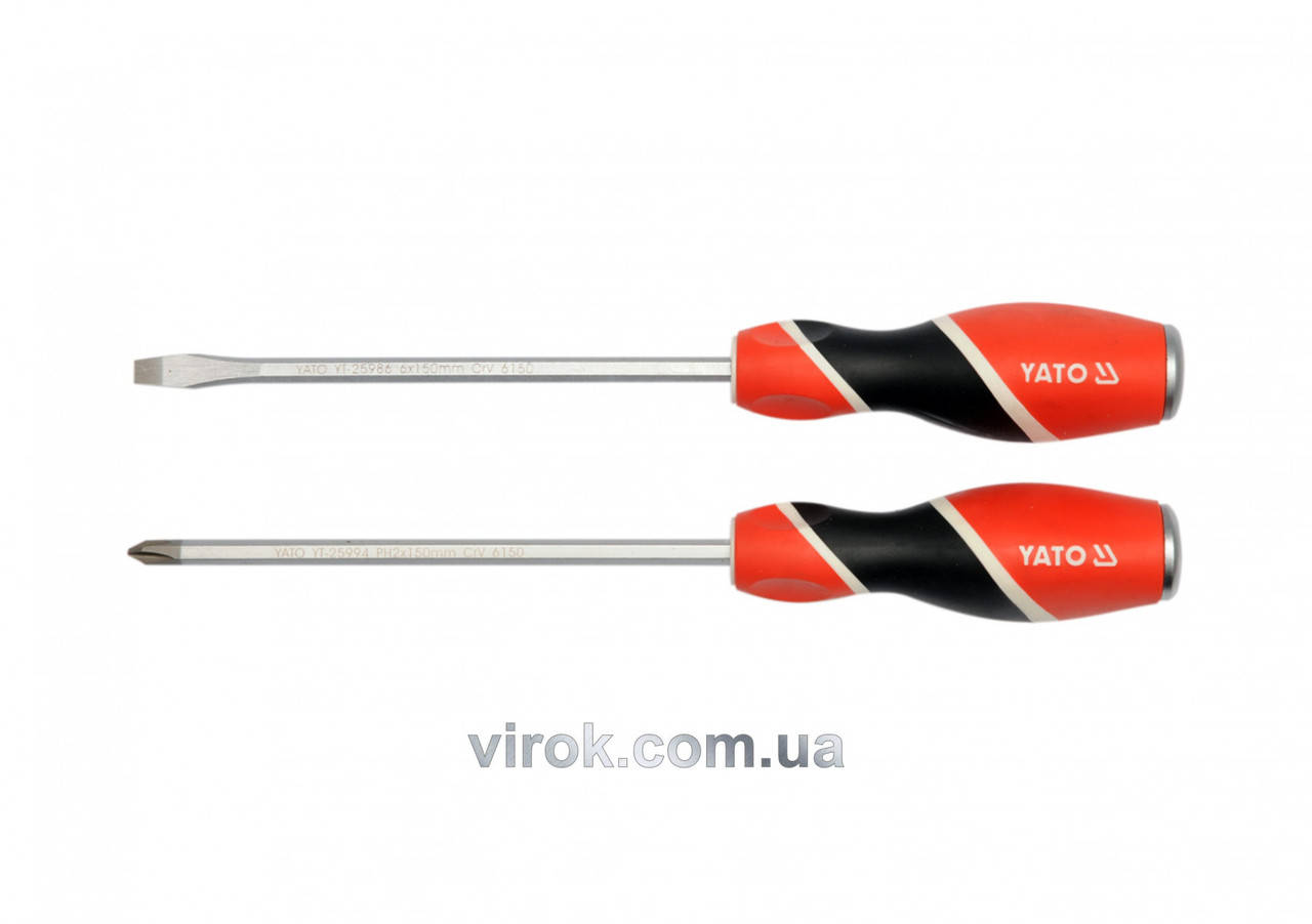 

Набор отверток YATO SL6 х 150 мм и PH2 x 150 мм 2 предметы YT-25998