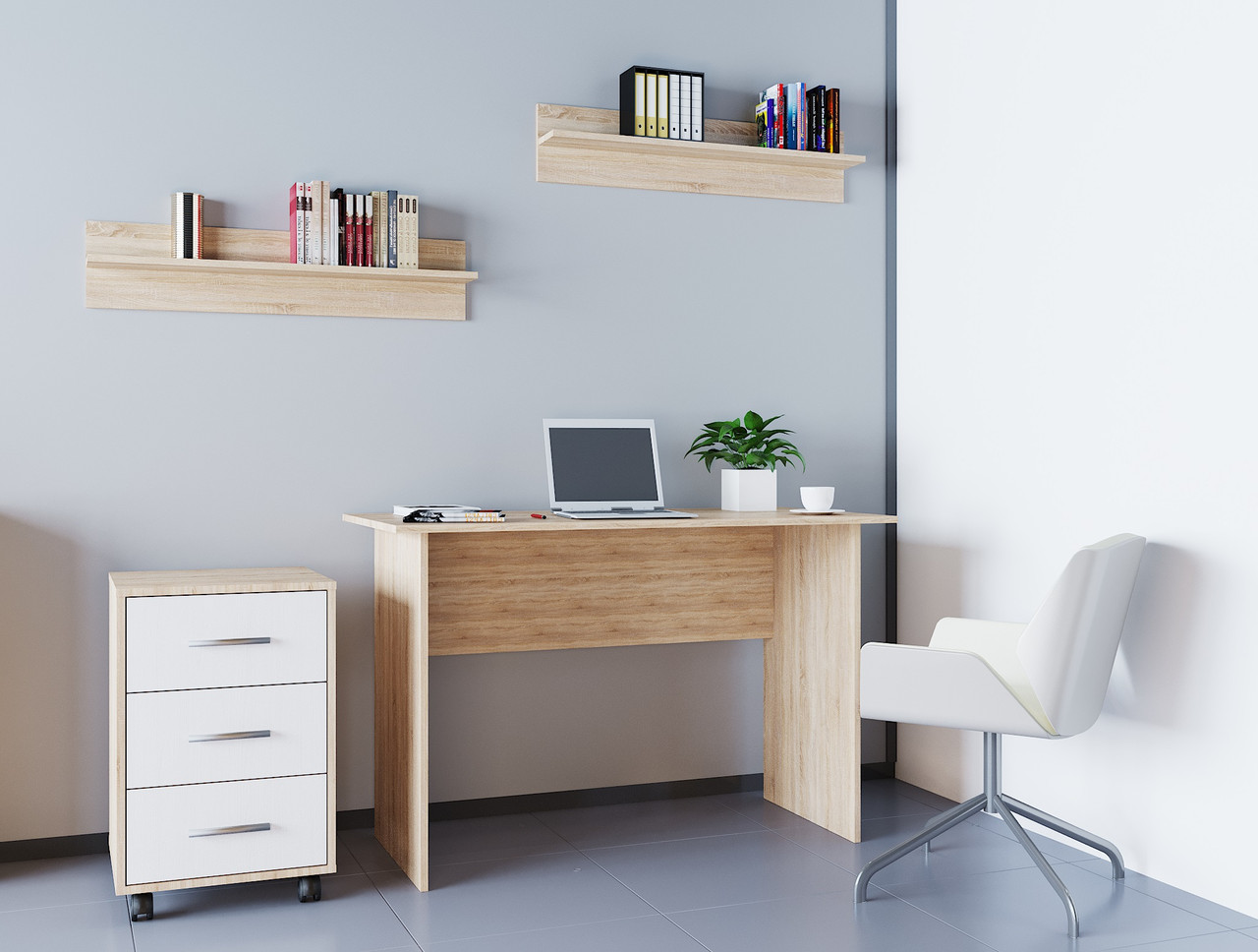 Офісний стіл Doros Т3 Дуб Cонома / Білий 120х60х78 (44900060) 3