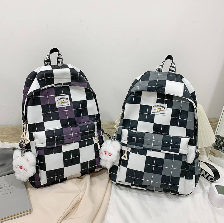 

Рюкзак женский тканевый в крупную клетку, Разные цвета