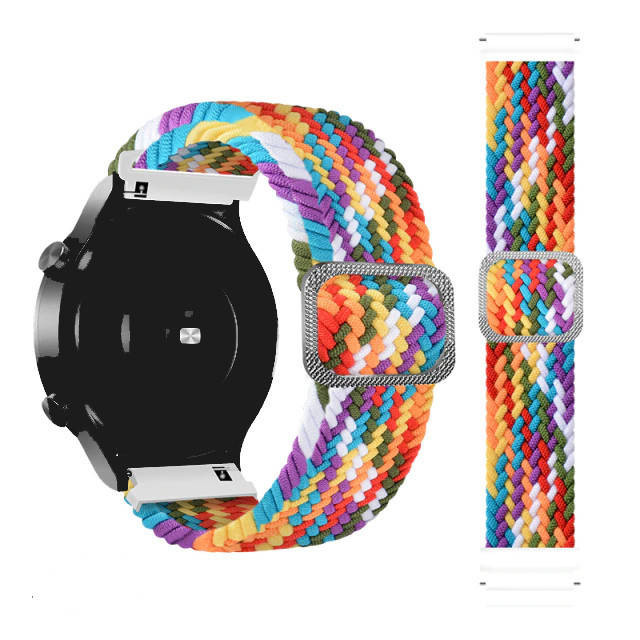 

Ремешок для Amazfit Bip / Bip U / Bip U Pro / Bip S плетенные solo loop радужный