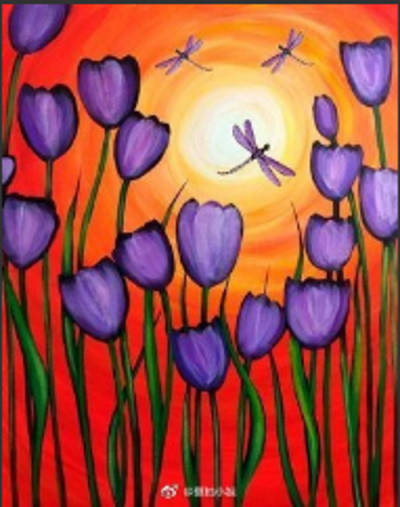 

Алмазная мозаика Фиолетовые тюльпаны 30*40см с рамкой 41*31*25 см (H8690)