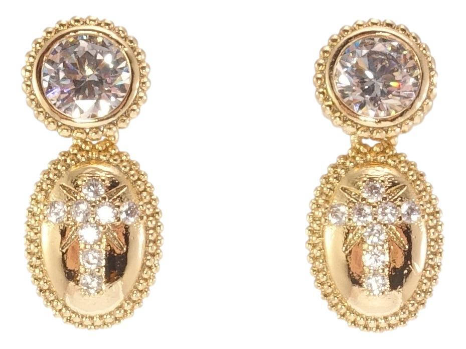

Серьги Xuping Позолота 18K подвески на гвоздике "Крестики из циркония"