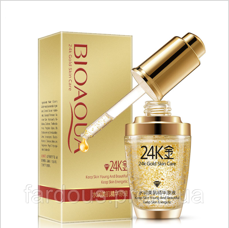 

Сыворотка с частицами золота и гиалуроновой кислотой Bioaqua 24K Gold Skin Care