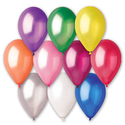 

Воздушные шары металлик ассорти 26 см Gemar Италия 10 шт, Разные цвета