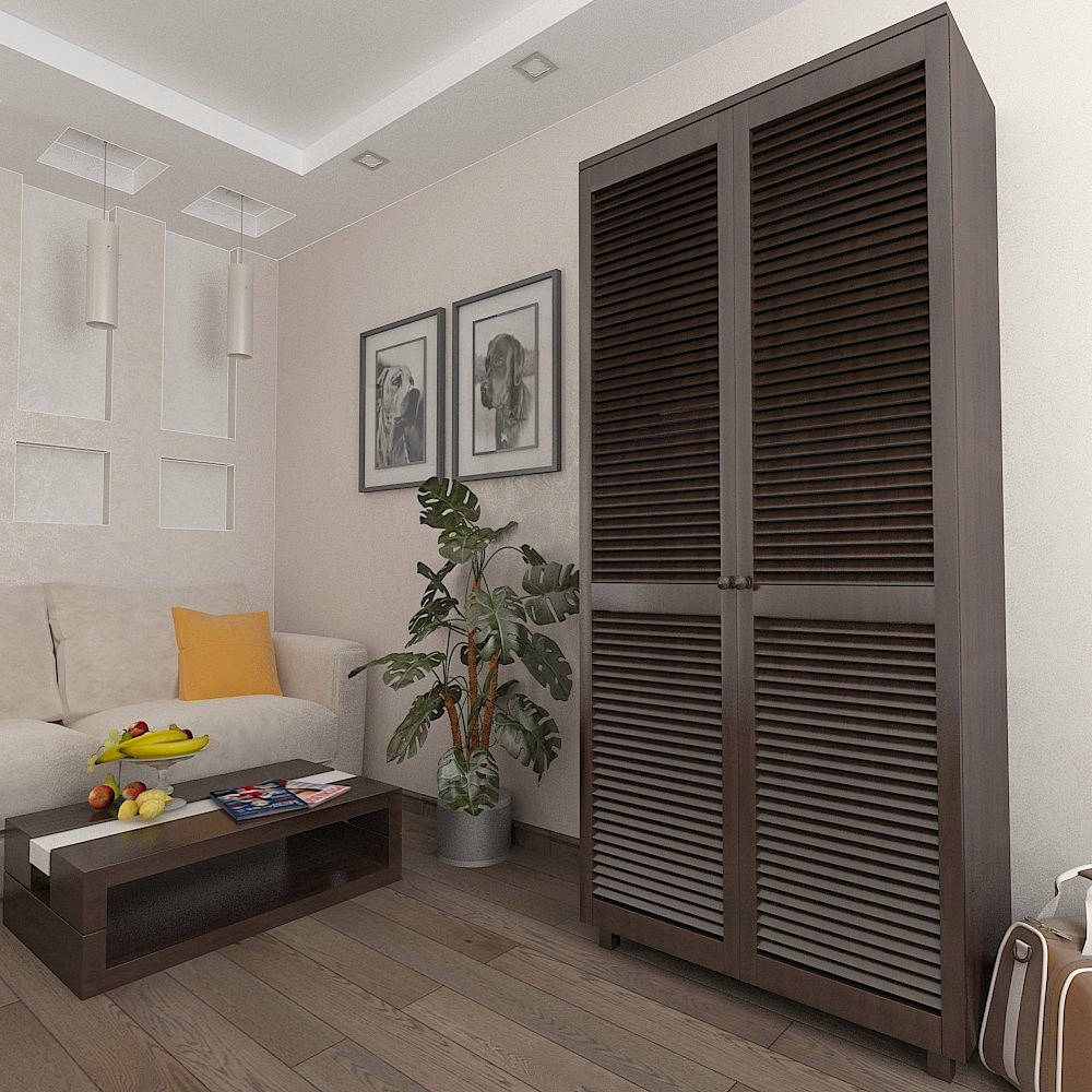 

Шкаф с жалюзийными дверями из натурального дерева Тавол Сиеко 5ПОЛ 900х450х2080 Венге