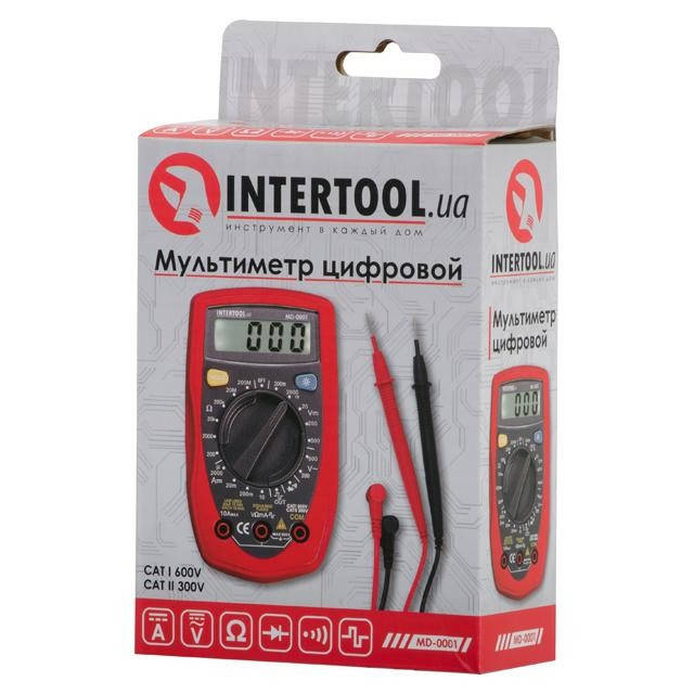 

Мультиметр цифровой CAT II-300В/CAT I-600В INTERTOOL MD-0001