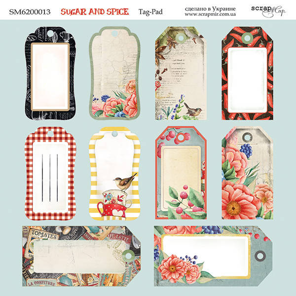 

Лист двусторонней бумаги 20х20см Tag-Pad Sugar and Spice