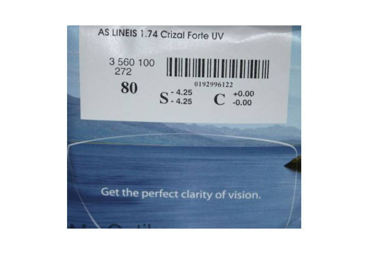 

Линза ESSILOR 1.74 AS Lineis Crizal Forte UV