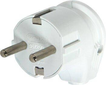 

Вилка бытовая e.plug.angle.007.16, с з/к, 16А угловая белая, Енекст [s9100004]