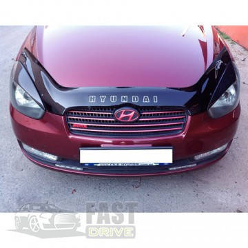 

ДЕФЛЕКТОР КАПОТА, МУХОБОЙКА HYUNDAI ACCENT 2006-2010 VIP TUNING
