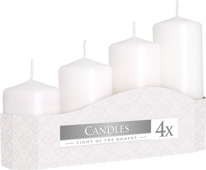 

Декоративные свечи-цилиндр sw50/4 белые BISPOL, набор из 4 шт. (13 см), Белый