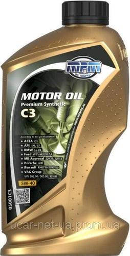 

Синтетическое моторное масло MPM Motor Oil Premium Synthetic C3 5W-40, 1 л