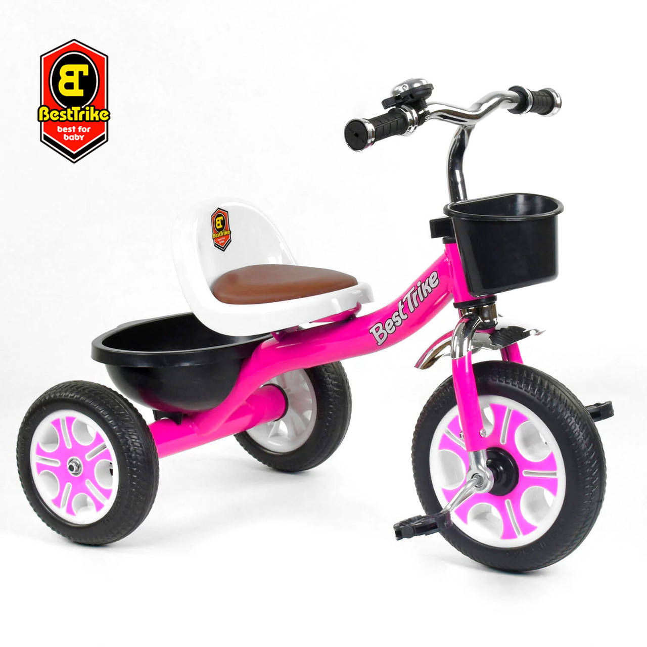 

Велосипед трехколесный детский (колеса EVA, звоночек, 2 корзины) Best Trike LM-2806 Розовый