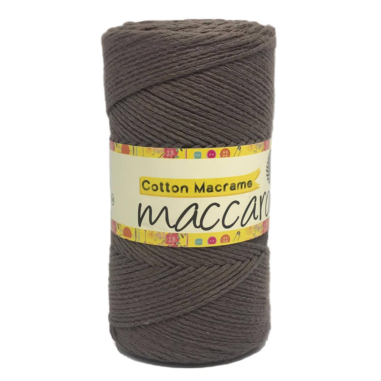 

Эко хлопковый шнур Cotton Macrame Maccaroni 2,5 мм, кофе с молоком, Коричневый