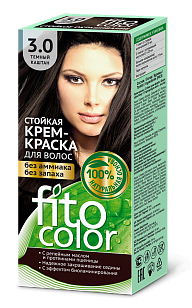 

Стойкая крем-краска для волос (цвет темный каштан 3.0) FITOCOLOR
