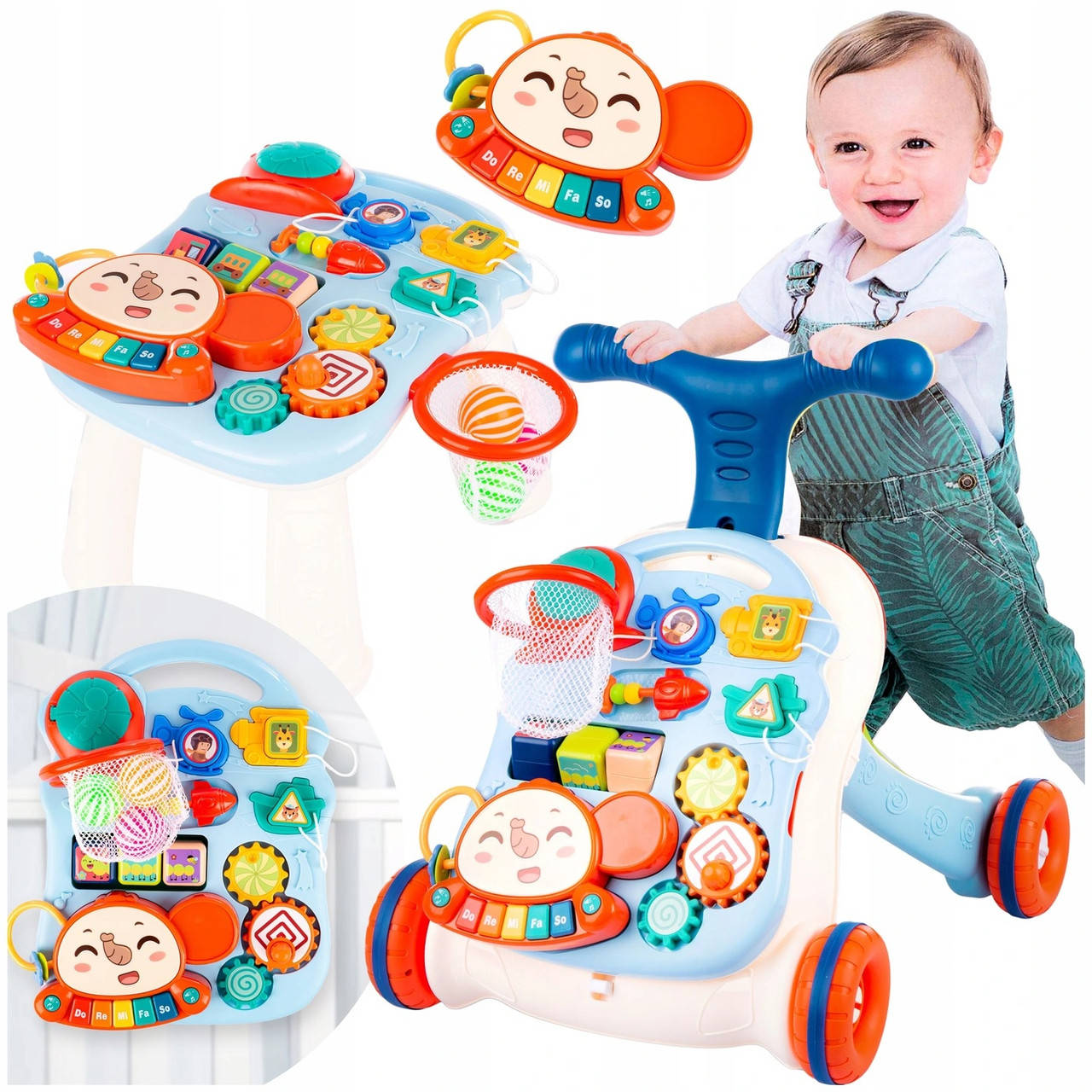 

Детские многофункциональные развивающие ходунки Baby Walker 3 в 1, Разные цвета