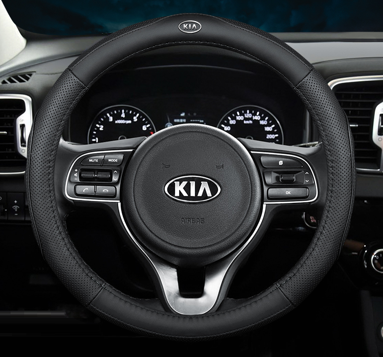 

Чехол оплетка Cool на руль для автомобиля KIA натуральная кожа, Черный
