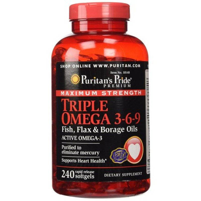 

Жирные Кислоты USA ORIGINAL!!! Puritans Pride Triple Omega 3-6-9 240 капс