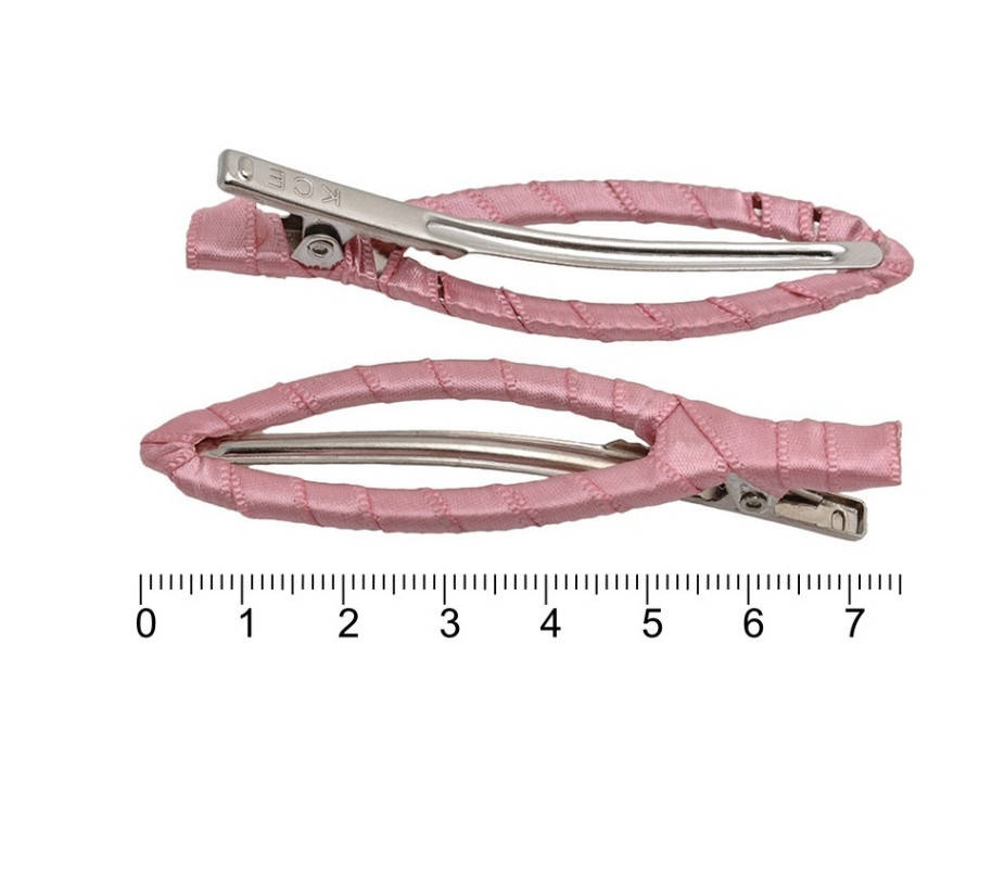 

Заколка уточка с атласной лентой — 7.5cm розовая, Розовый