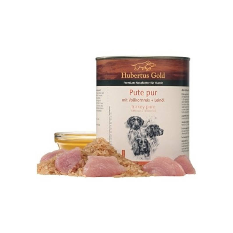 

Консервированный корм для собак. Hubertus Gold. Индейка с рисом и льняным маслом