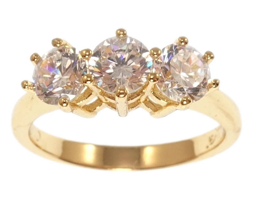 

Кольцо Xuping Позолота 18K "Три кристалла" р.16