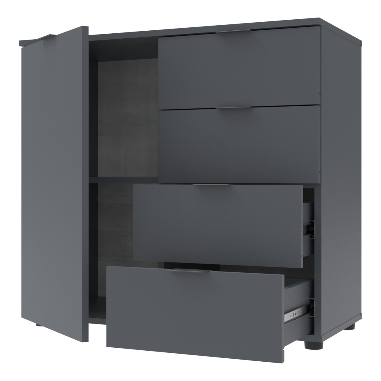 Комод Doros Рон 1 1 фасад 4 шухляды Графіт 80х38х81 (41516006) 3